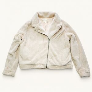 Saltwater Luxe "Going Places" Faux Fur Jacket –‎ Size Large – Natural Beige